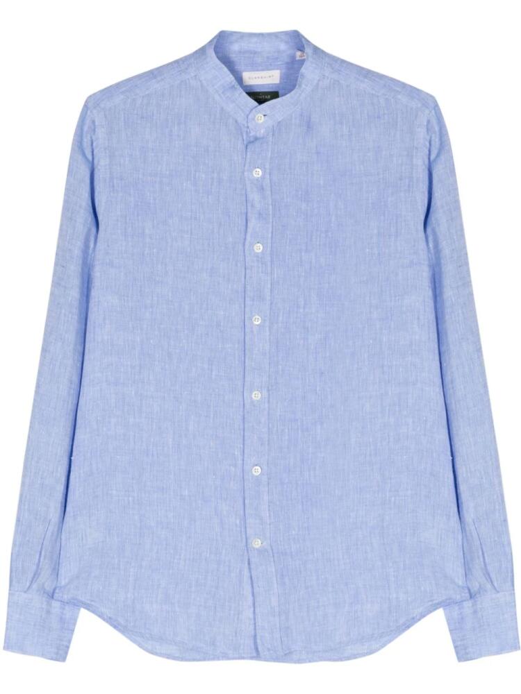 Glanshirt band-collar linen shirt - Blue Cover