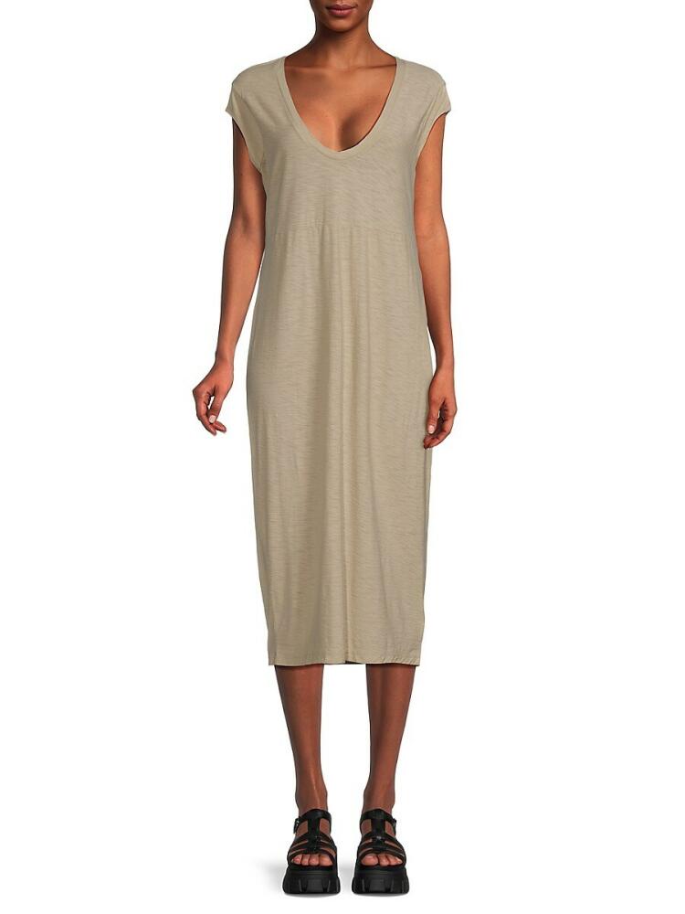 James Perse Women's Sleeveless T-Shirt Dress - Biscuit Cover