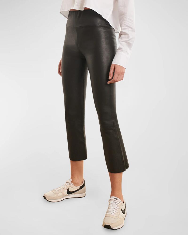 SPRWMN Leather High-Waist Cropped Flare Leggings Cover