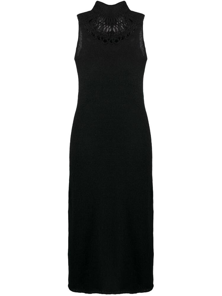 Yohji Yamamoto knitted dress with rear unravelling - Black Cover