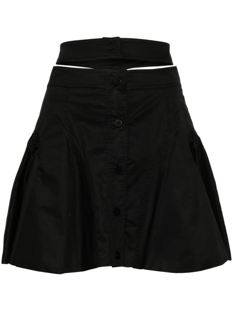 ANDREĀDAMO double-waist cotton miniskirt - Black Cover