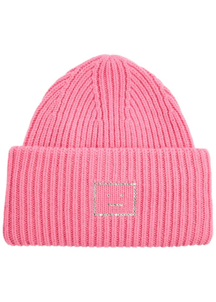 Acne Studios Logo-embellished Wool Beanie - Pink Cover