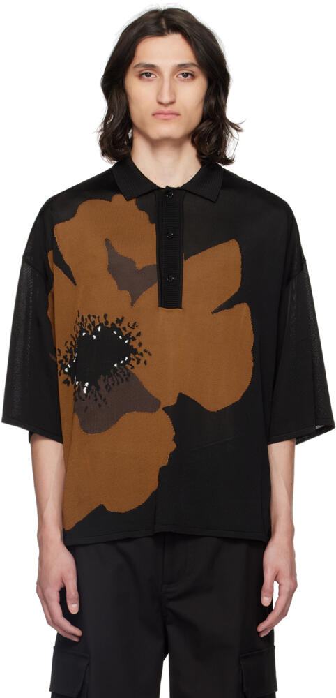 Valentino Black & Brown Intarsia Polo Cover