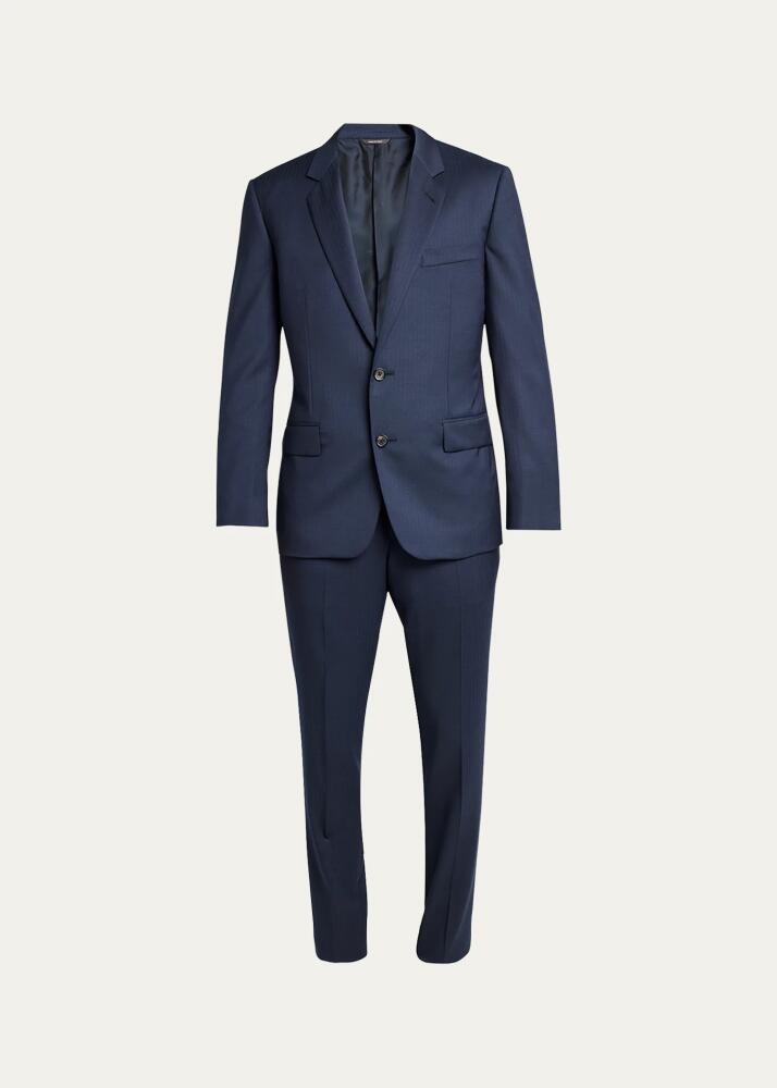 Loro Piana Men's Modern-Fit Wool Herringbone Suit Cover