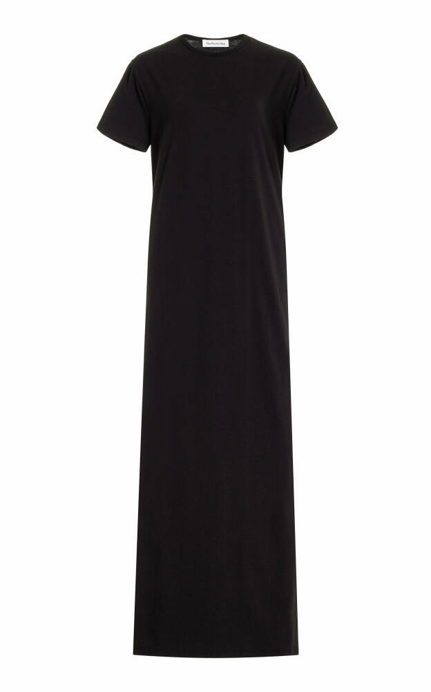 The Frankie Shop - Maya Stretch-Cotton Maxi T-Shirt Dress - Black Cover