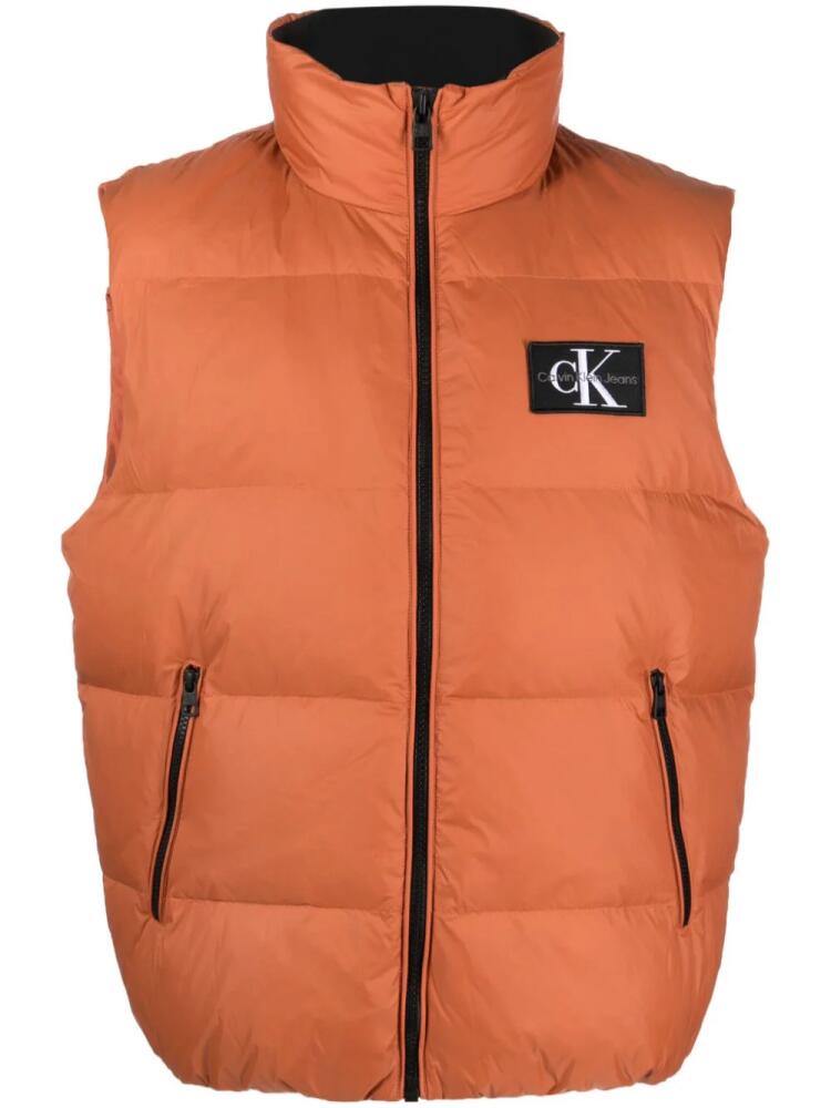 Calvin Klein Jeans zip-up quilted down gilet - Orange Cover