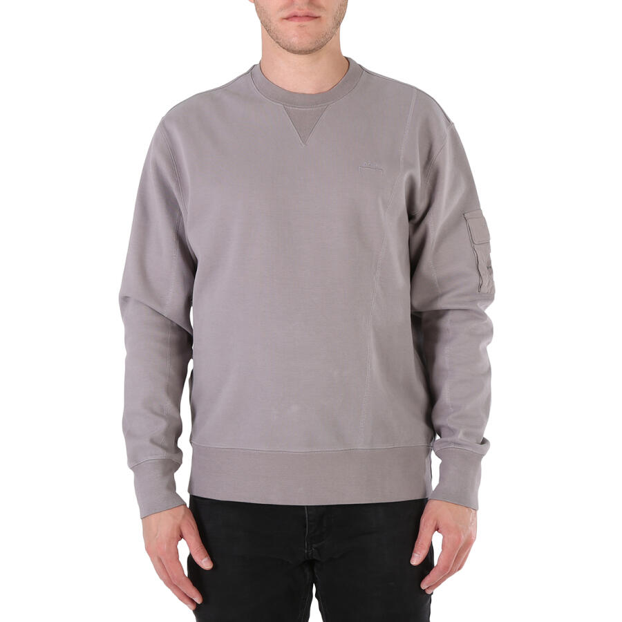 A Cold Wall Mens Slate Grey Embroidered Crewneck Sweatshirt Cover