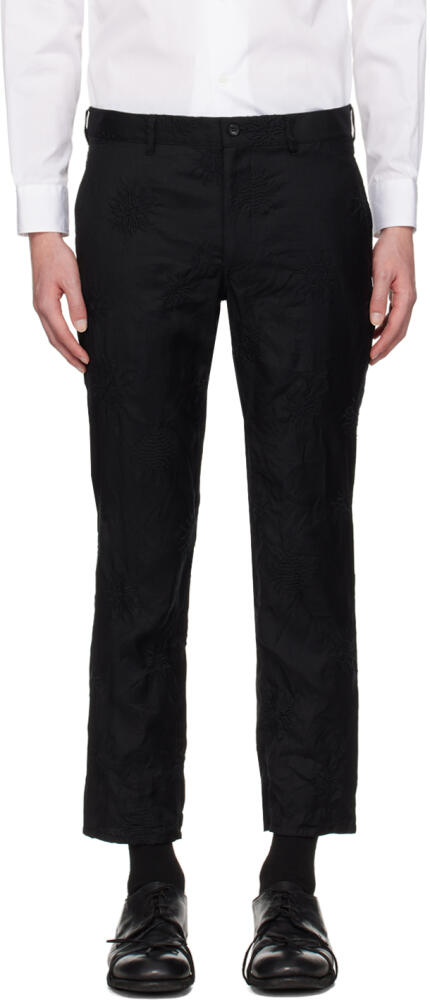 Black Comme des Garçons Black Embroidered Trousers Cover