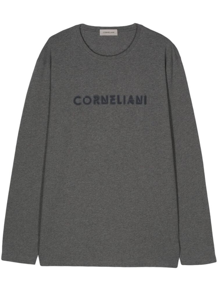 Corneliani embossed-logo mélange T-shirt - Grey Cover