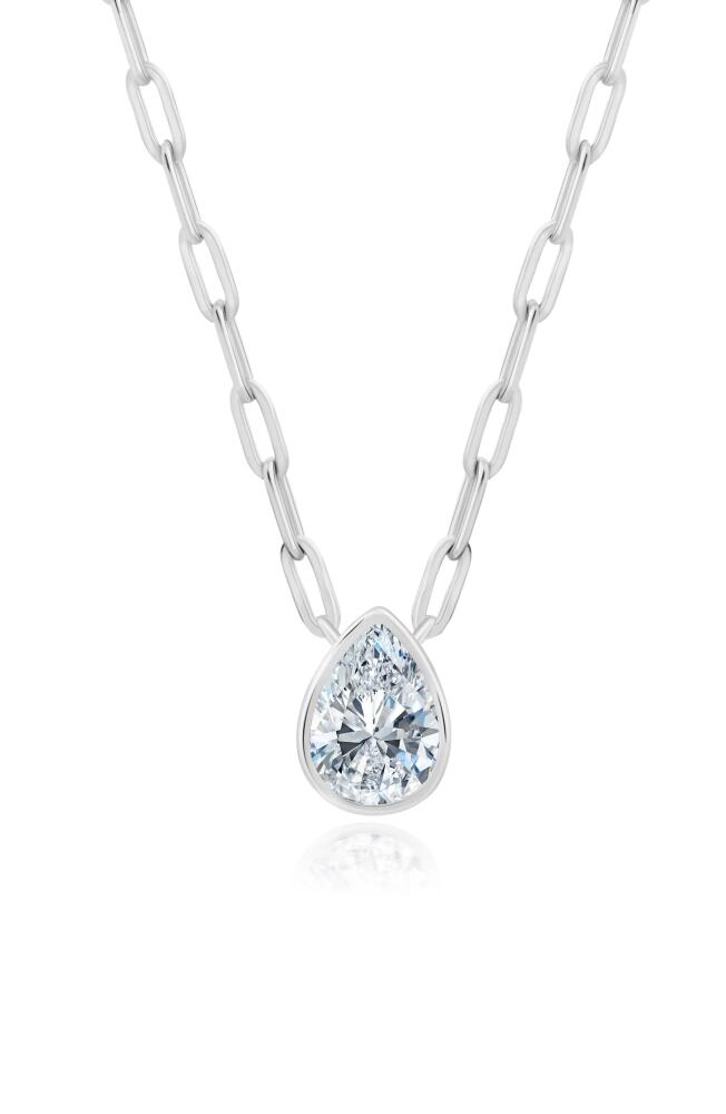 Crislu Cubic Zirconia Bezel Pendant Necklace in Platinum Cover