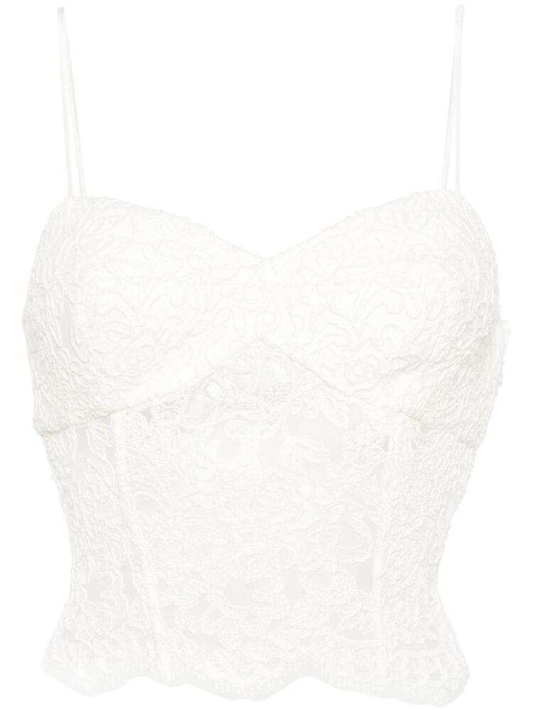 Ermanno Scervino corded-lace bustier top - White Cover