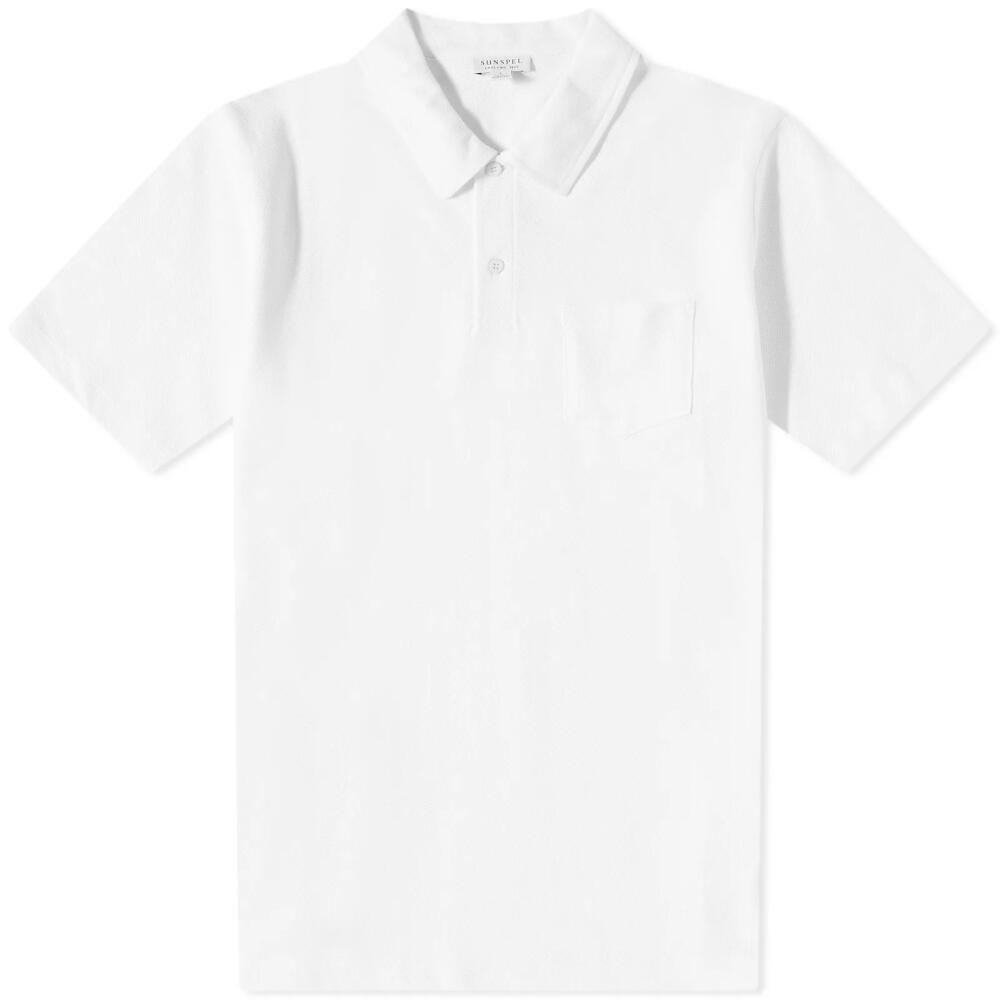 Sunspel Men's Riviera Polo Shirt in White Cover