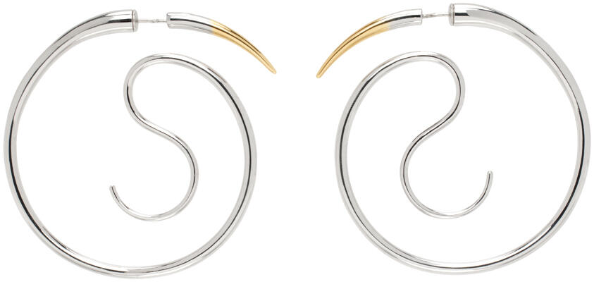 Panconesi Silver & Gold Spina Upside Down Hoop Earrings Cover