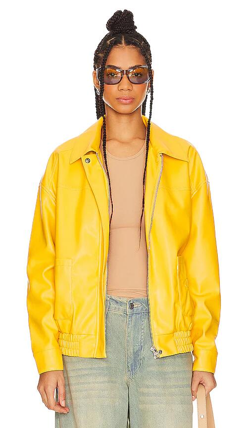 Jakke Brooklyn Baseball Bomber in Yellow Cover