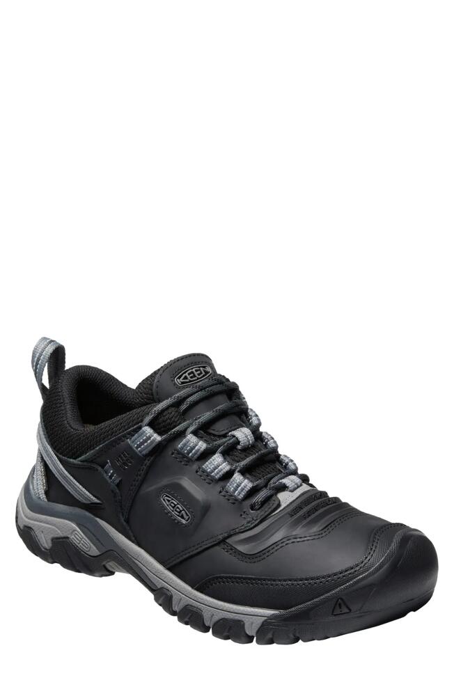 KEEN Ridge Flex Waterproof Hiking Shoe in Black/Magnet Cover