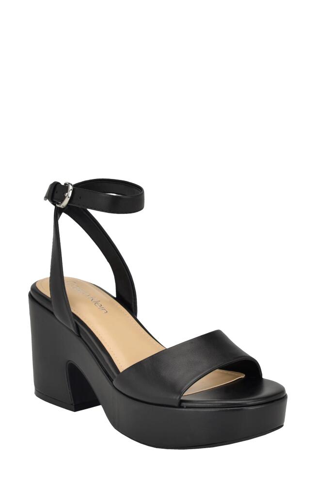 Calvin Klein Summer Ankle Strap Platform Sandal in Black Cover