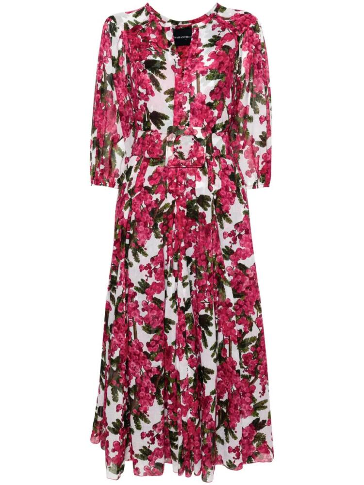 Samantha Sung Vera mimosa-print dress - Pink Cover