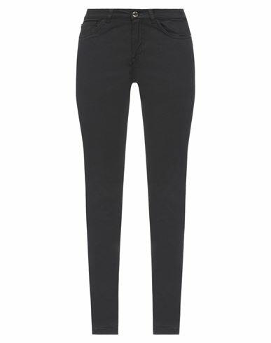 Relish Woman Pants Black Cotton, Elastane Cover