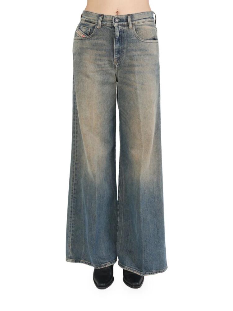 Diesel logo-patch wide-leg jeans - Blue Cover