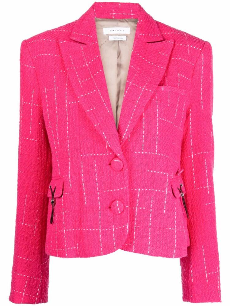 Saks Potts Theo cropped bouclé blazer - Pink Cover