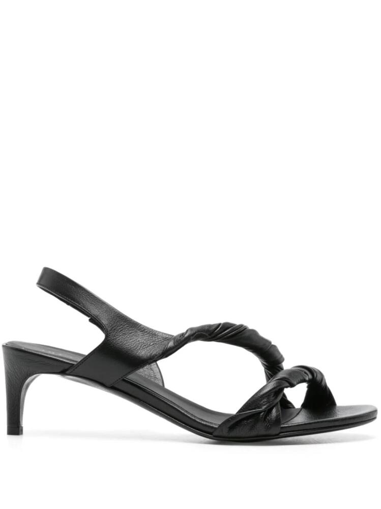 Del Carlo 60mm twisted leather sandals - Black Cover