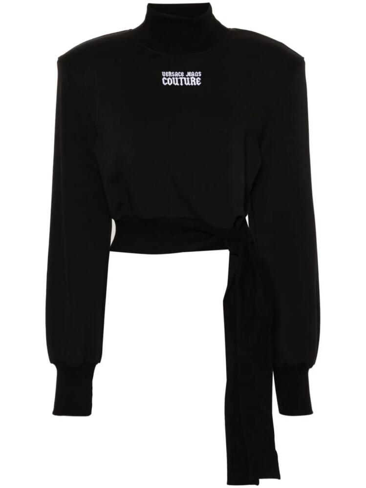 Versace Jeans Couture embroidered-logo cotton sweatshirt - Black Cover