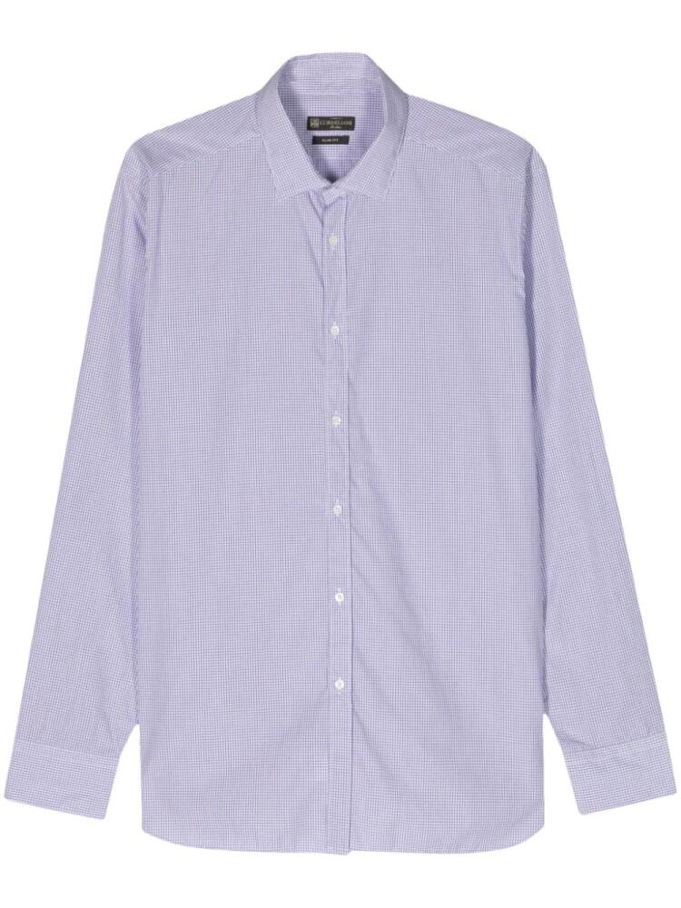 Corneliani mini-check cotton shirt - White Cover