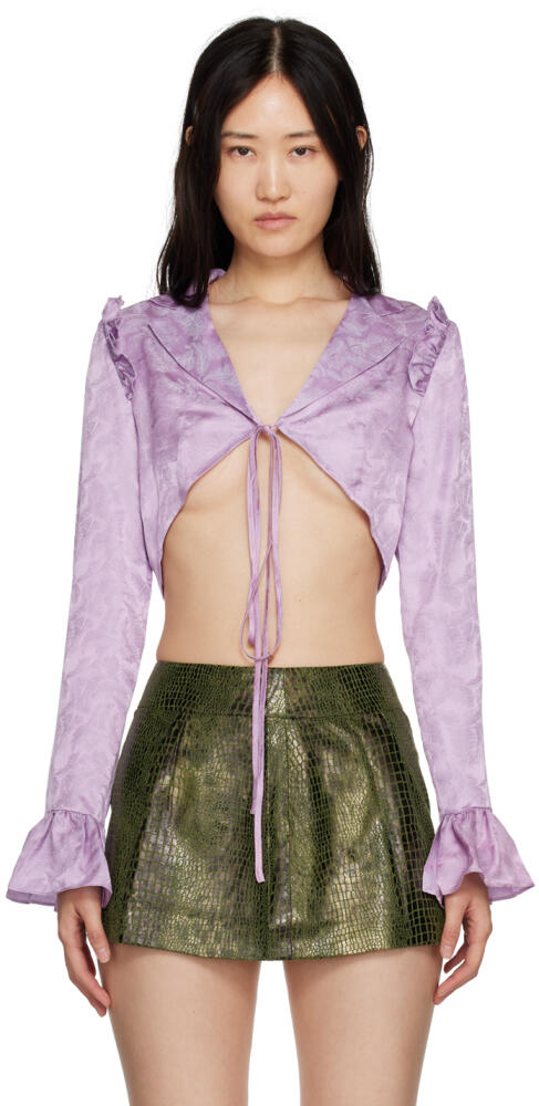 KIM SHUI SSENSE Exclusive Purple Cropped Blouse Cover