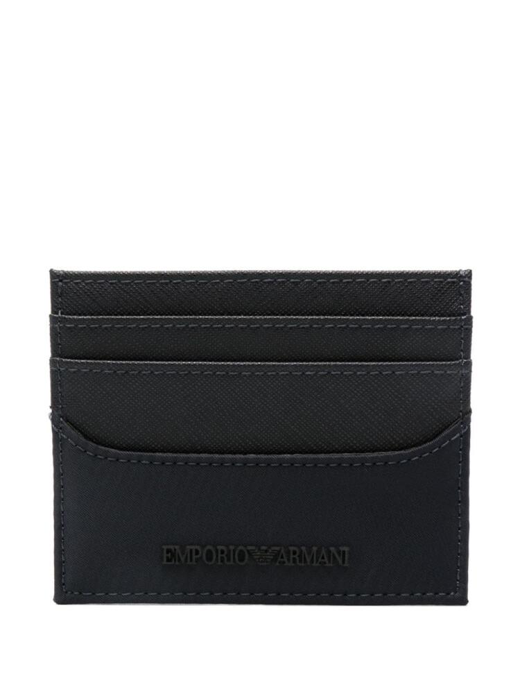 Emporio Armani logo-embossed card holder - Blue Cover