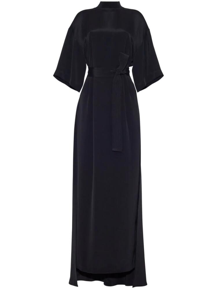 Adam Lippes Cape tied silk gown - Black Cover