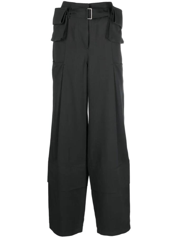 Low Classic double-belted pocket trousers - Black Cover