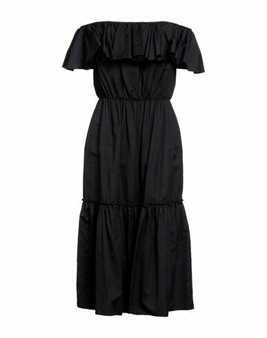 Federica Tosi Woman Midi dress Black Cotton, Silk Cover