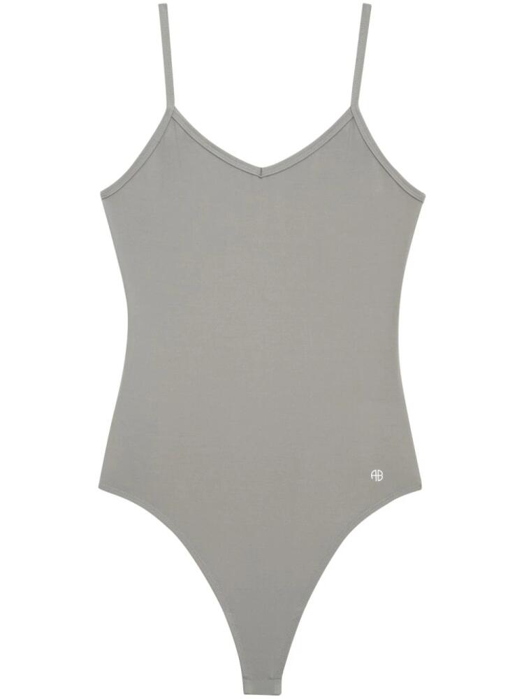 ANINE BING Alissa V-neck bodysuit - Grey Cover