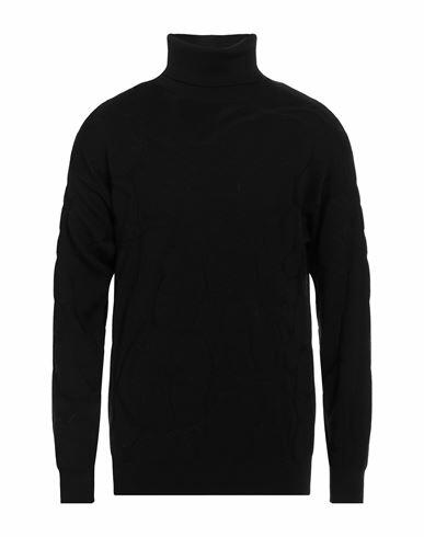 Lucques Man Turtleneck Black Wool, Polypropylene Cover