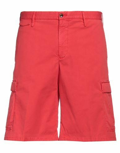 Pt Torino Man Shorts & Bermuda Shorts Red Cotton, Elastane Cover