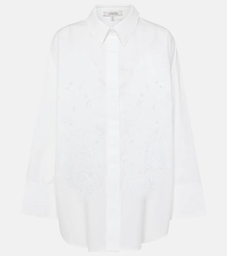 Dorothee Schumacher Poplin Power oversized cotton-blend shirt Cover