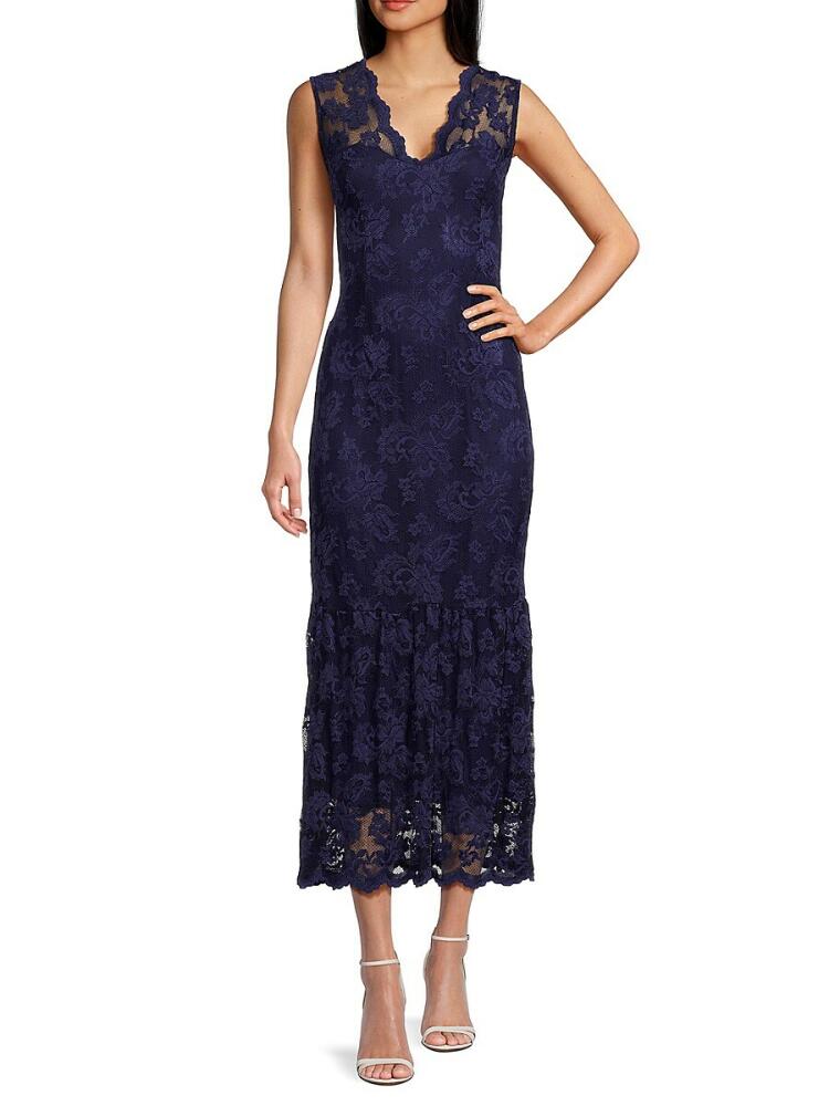 Marina Women's Lace Midi Dress - Navy Cover