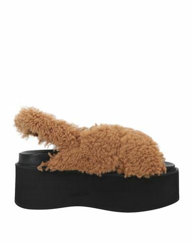 Marni Woman Sandals Camel Shearling Cover