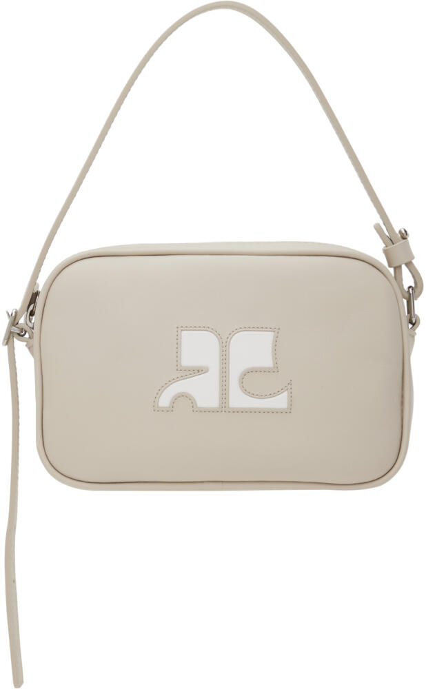 Courrèges Gray Slim Leather Camera Bag Cover