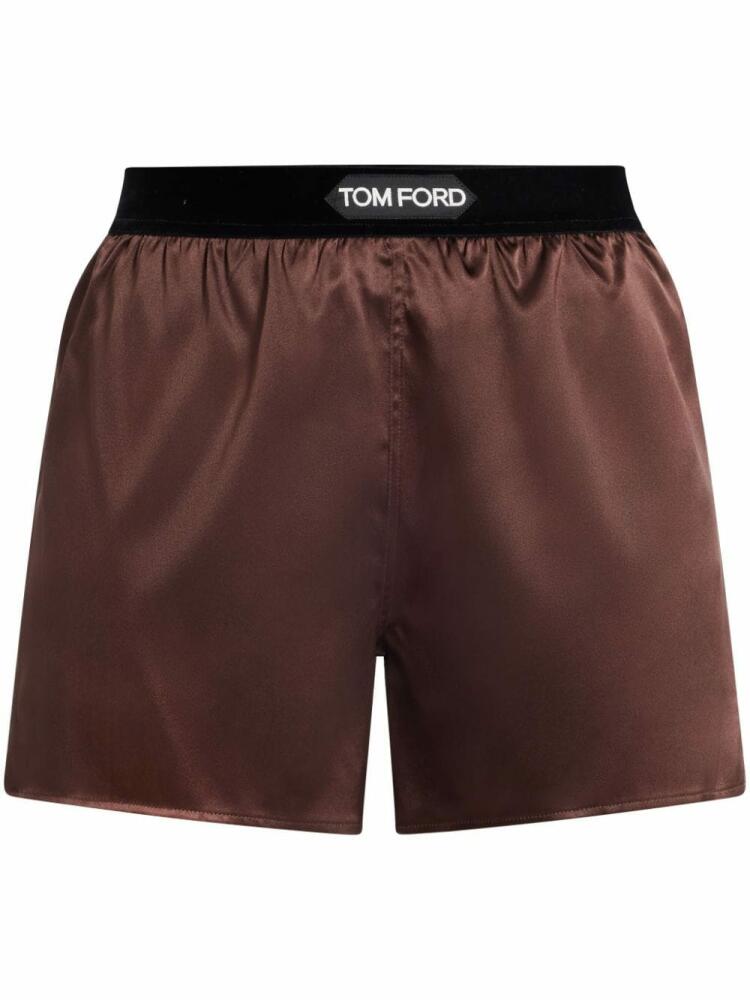 TOM FORD Silk Shorts - Brown Cover