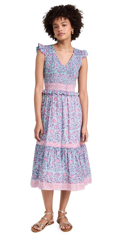 Bell Carly Midi Dress Teal Purple Print Cover