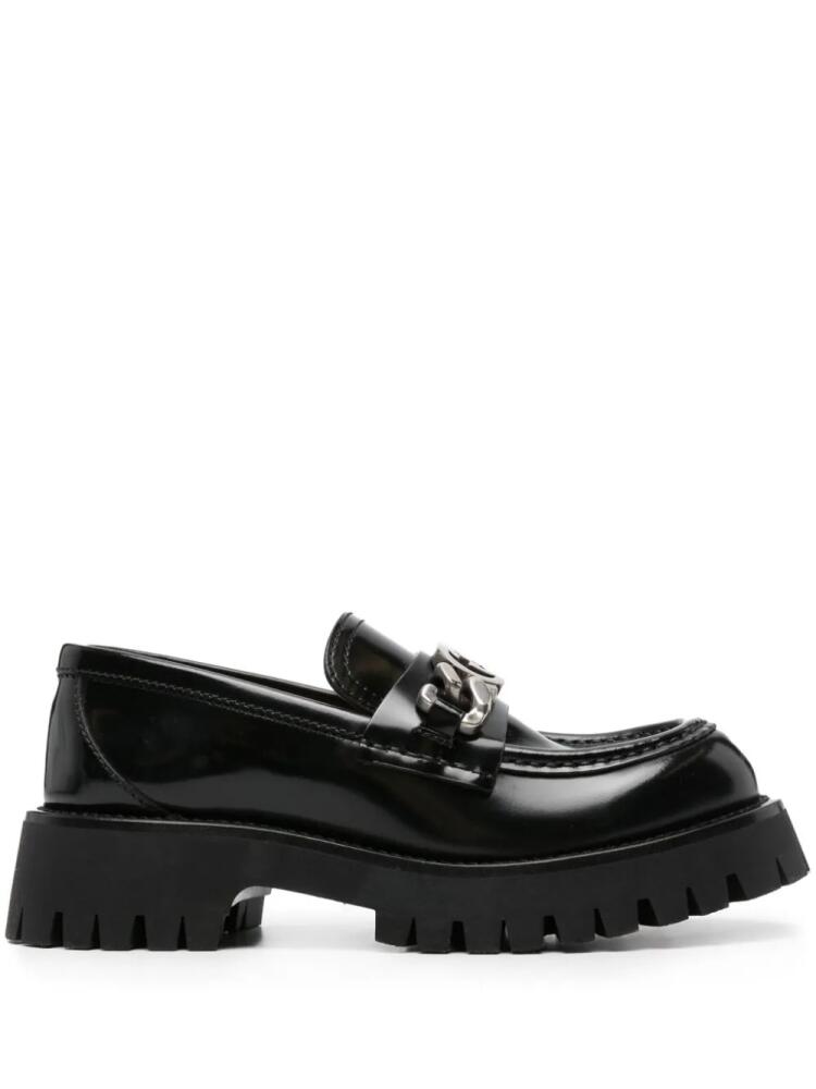 Gucci Interlocking G-chain leather loafers - Black Cover