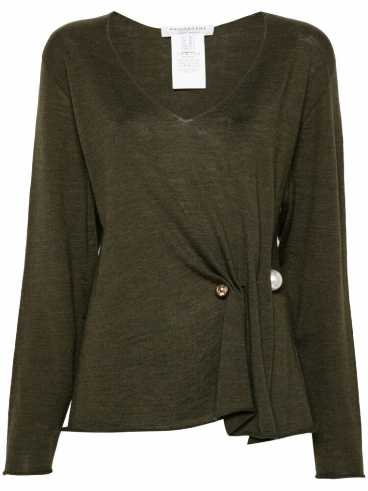 Philosophy Di Lorenzo Serafini faux-pearl detailed sweater - Green Cover