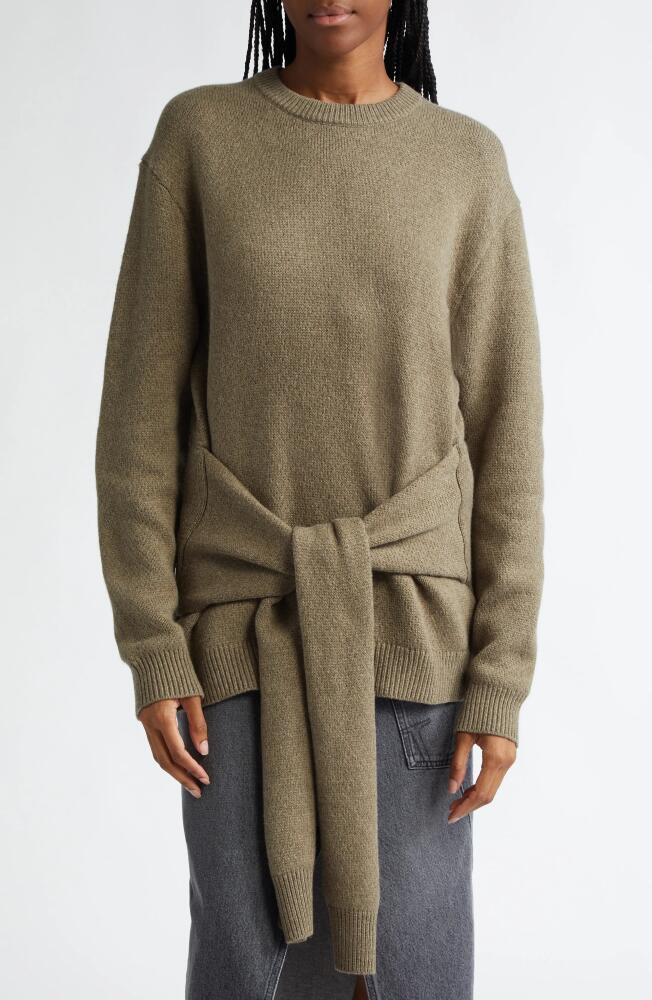 JW Anderson Tie Hem Crewneck Sweater in Khaki Cover