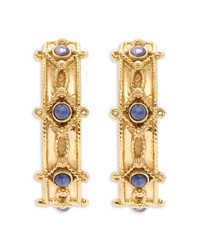 Capucine De Wulf Victoria Labradorite Hoop Earrings in 18K Gold Plated Cover