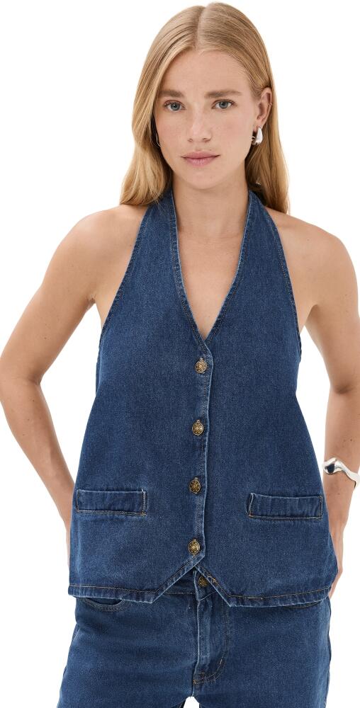 Lioness Hills Halter Vest Dark Denim Cover