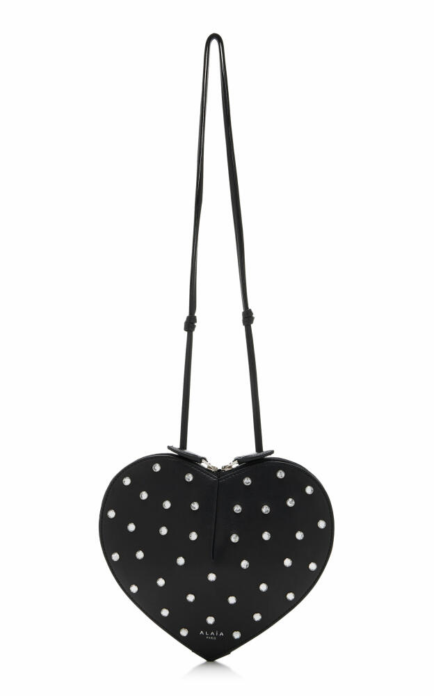 ALAA - Le Coeur Studded Leather Crossbody Bag - Black Cover