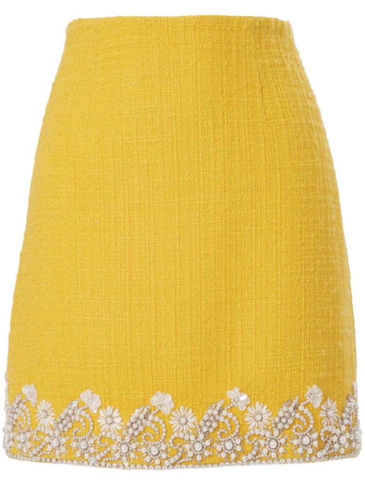 Carolina Herrera floral-embroidery mini skirt - Yellow Cover