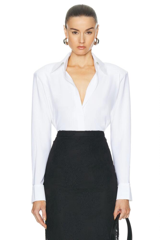 Norma Kamali Shoulder Pad Shirt in White Cover