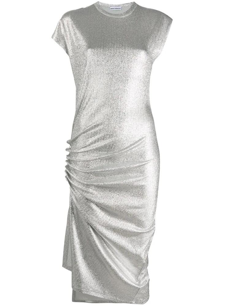 Rabanne metallic ruched side dress - Silver Cover